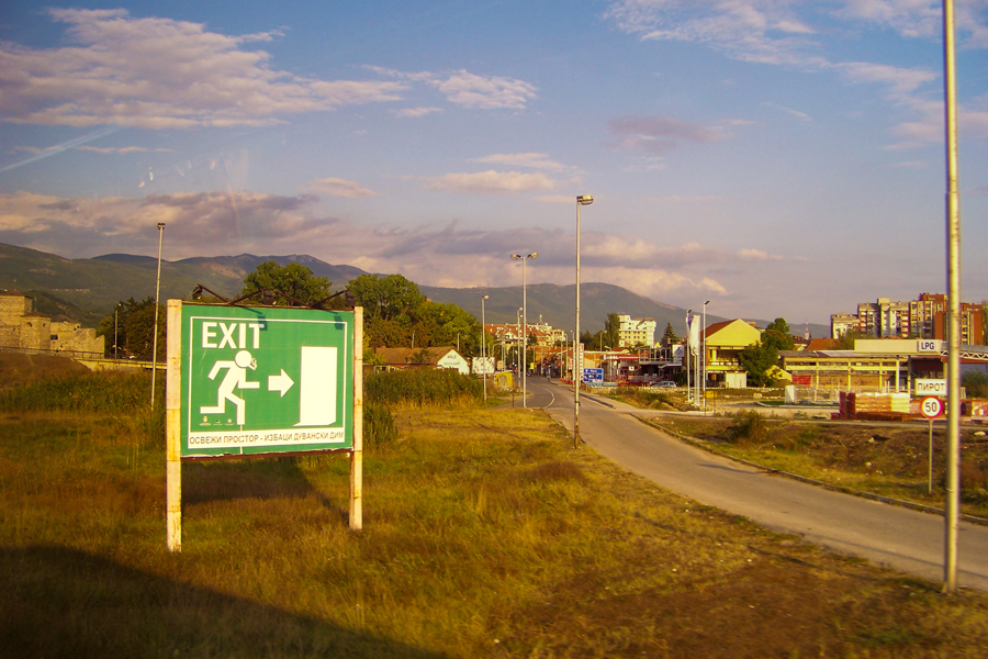 Panneau exit à Belgrade